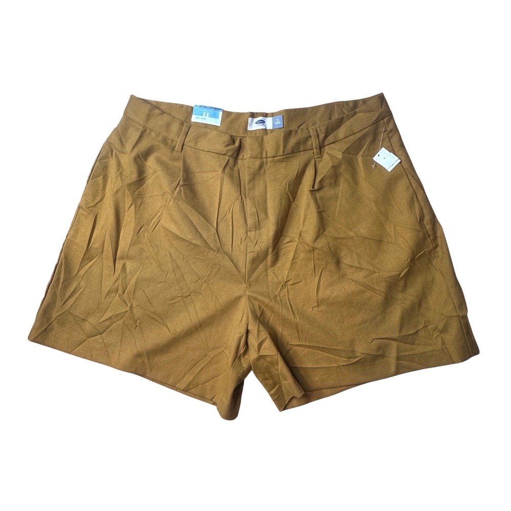 Old Navy Shorts Womens 14 Yellow Mustard Taylor High-Waisted Pleated Stretch 5"